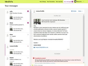 Ejemplo contacto fraudulento idealista