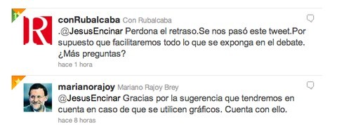 Rubalcaba y Rajoy se comprometen a hacer públicos los gráficos que utilicen en el debate del 7-n