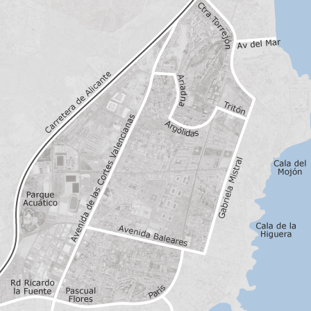 torrevieja karta satellit Map of Nueva Torrevieja   Aguas Nuevas, Torrevieja: homes for sale 