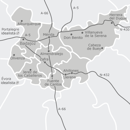 badajoz mapa Mapa de Badajoz provincia: viviendas en alquiler — idealista