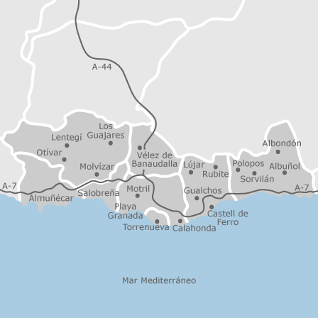 mapa costa granada almeria Mapa de Costa Tropical, Granada — idealista